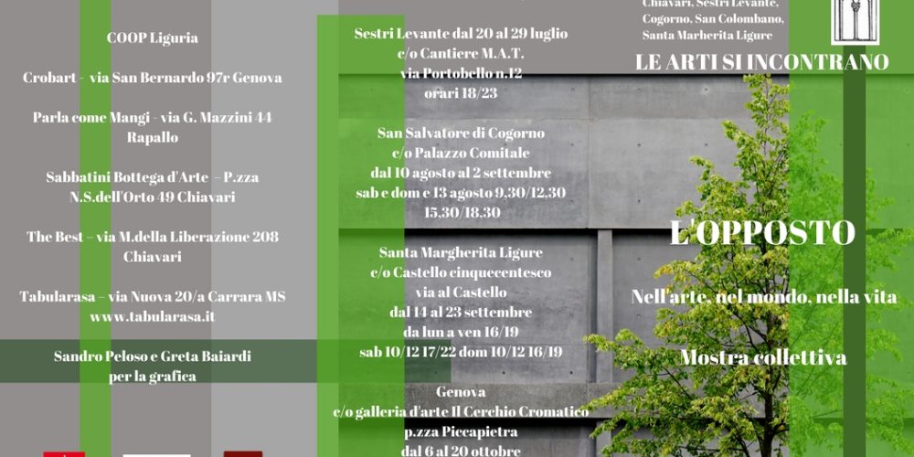 La mostra “L’Opposto” alla Sala Torre di Chiavari