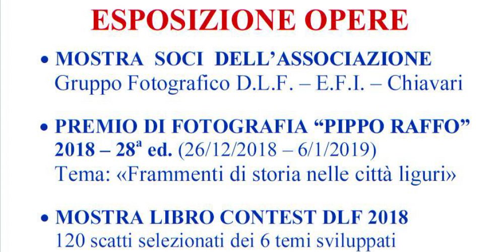 La mostra a cura del Gruppo Fotografico Chiavari